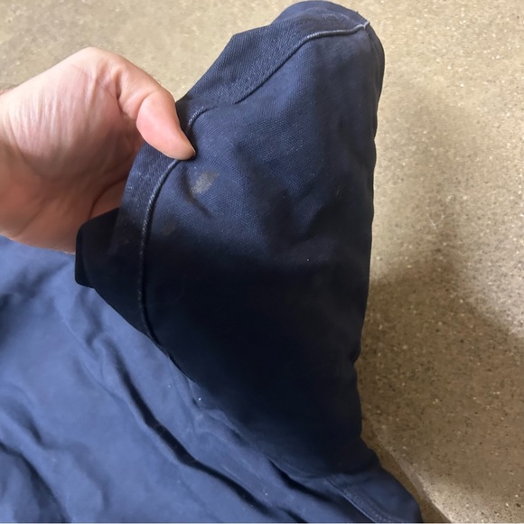 Vintage Carhartt Jacket Mens Large Navy Blue J140 DNY Hooded Active Workwear - Picture 10 of 11